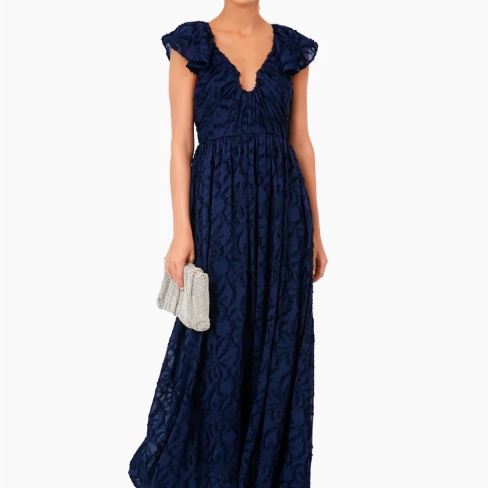 Tanya Taylor Leonie Navy Gown
